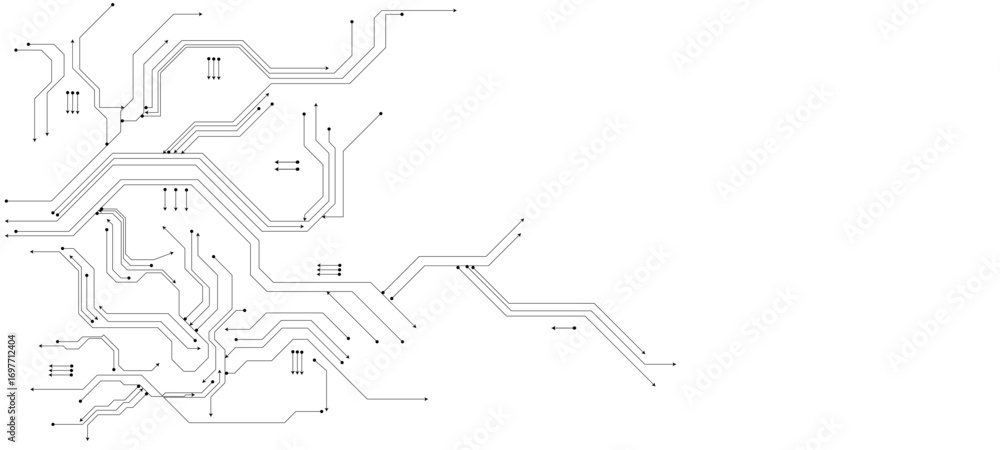 Poster technology black circuit diagram concept.high-tech circuit board connection system.vector abstract t