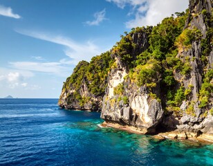 Scenic coastal cliffs meet turquoise ocean