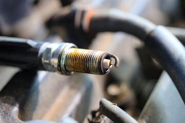 Spark plugs for gasoline engines that are old and have expired will cause incomplete combustion in...