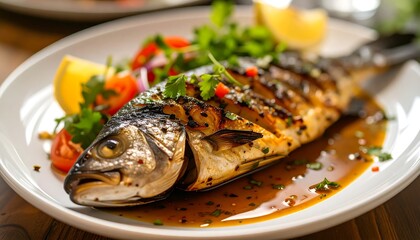 Grilled fish with vegetables (2)