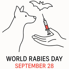 World Rabies Day Awareness Campaign, Dog and Vaccination Concept.