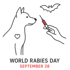World Rabies Day Awareness Campaign, Dog and Vaccination Concept.