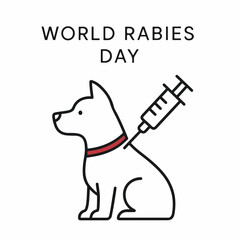 World Rabies Day Awareness Campaign, Dog and Vaccination Concept.