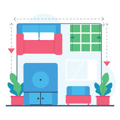 Interior Design Blueprint Assembling Furniture and Room Layout for a Modern Home