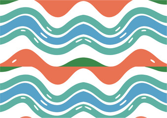 Abstract playful minimalist pattern with wavy line Design