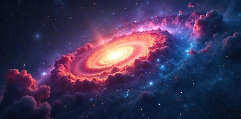 Close-up of swirling nebulae, cosmic dust and gas clouds forming stars in deep space Vast, infinite universe, celestial bodies, stellar nurseries , birth, astronomical