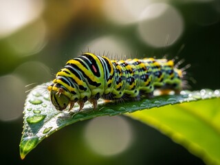 Fototapeta premium caterpillar on a leaf