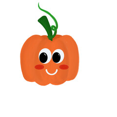 Cute Orange Pumpkin Clipart for Autumn and Halloween