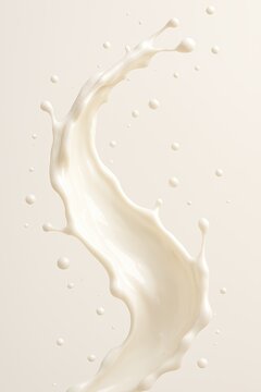 Milk Splash Isolated on Beige Background