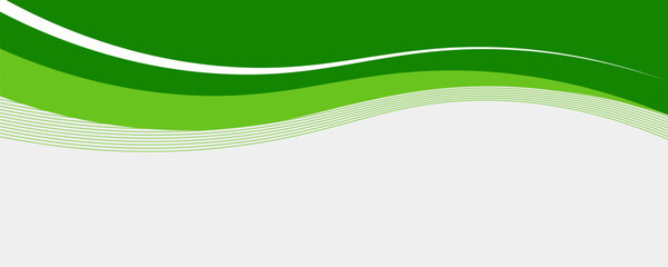 Abstract White and Green wave wide background banner, Vector illustration eps10