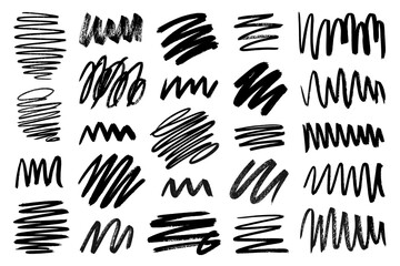 Abstract Black Brush Strokes and Scribbles: A Collection of Vector Elements for Design and Creative Projects, Perfect for Backgrounds and Textures