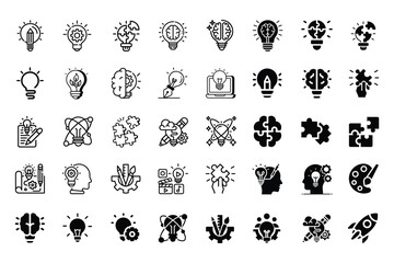 Unlock limitless imagination with this creativity vector icon pack – perfect for designers, creators, and innovators to bring bold ideas to life