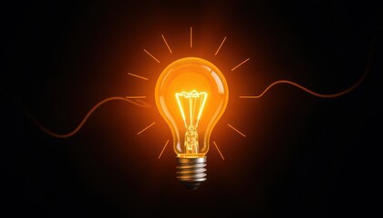 Illuminated light bulb symbolizing innovation and ideas