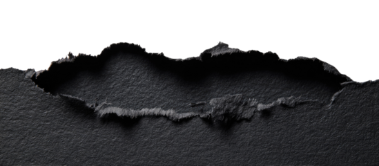 Torn dark gray paper edge on black background