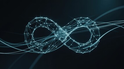 Digital Infinity Symbol Network Connections Data Flow Abstract Background