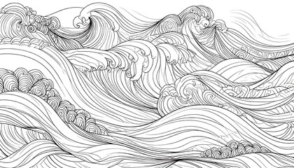 Abstract black and white wave pattern