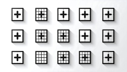 Grids with plus signs