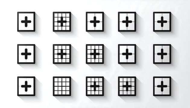 Grids with plus signs