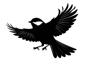 Obraz premium Firefly_ chickadee silhouette black victor animal