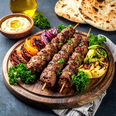 Grilled Meat Skewers with Vegetables