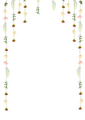 minimalis flower with leaves border isolated background