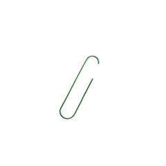 Green Metal Paper Clip, Office Clip, Isolated PNG