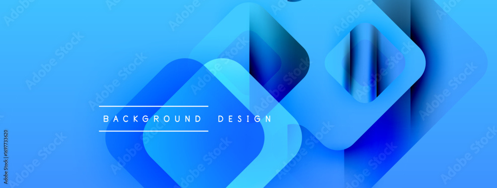 Poster abstract blue layers create dynamic background. modern design features overlapping shapes, gradients
