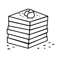 Piece of cake in engraving style