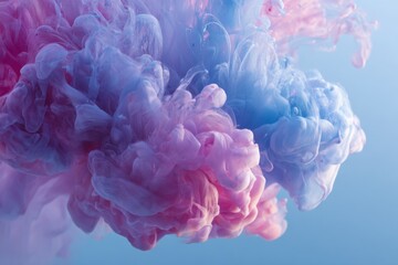 Obraz premium abstract pink blue smoke cloud ink in air dreamy pastel gradient background concept for creative posters banners templates and stylish artistic compositions
