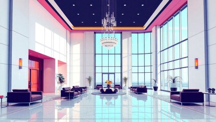 Luxury Hotel Lobby with Modern Elegant Design