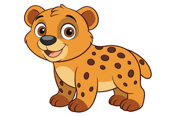 Cartoon Hyena Smiling, Joyful Character on White Background Design Art