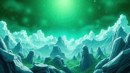 Majestic Mountain Landscape Under Aurora Borealis