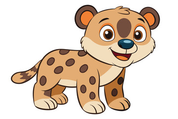 Fototapeta premium Cartoon Hyena with Brown Spots on a White Background