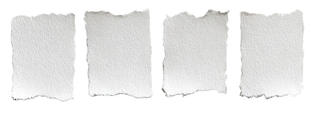 Four blank, torn pieces of paper