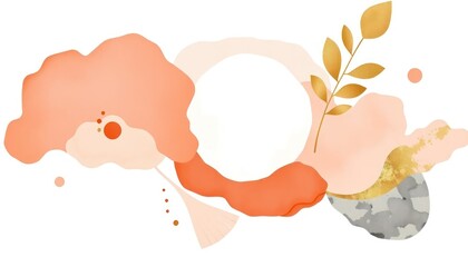 Minimalist Abstract Art with Organic Elements and Earth Tones