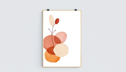 Minimalist Abstract Art with Organic Shapes and Earth Tones