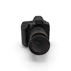 Fototapeta premium Modern DSLR camera with zoom lens 3D render for stock use