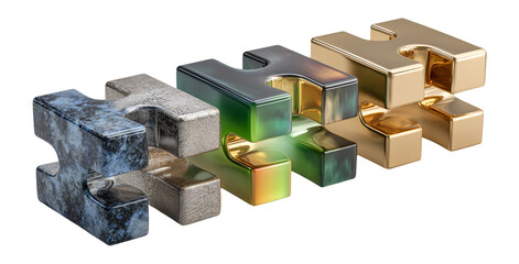 Metallic Connectors in Various Finishes with Distinct Textures