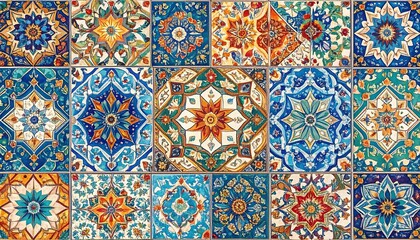 Colorful patterned ceramic tiles