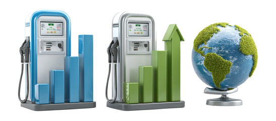 Fuel Prices Increasing with Renewable Energy Transition Concept