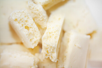 White chocolate chunks, porous white chocolate. Callebaut White Chocolate