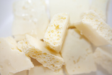 White chocolate chunks, porous white chocolate. Callebaut White Chocolate
