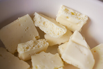 White chocolate chunks, porous white chocolate. Callebaut White Chocolate