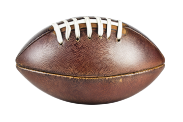 Aged vintage brown American football isolated
