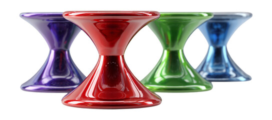 Colorful Spinning Tops in Bright Metallic Finish for Play and Fun