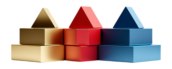 Colorful Geometric Shapes Stacked in a Contemporary Design