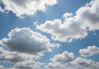 Obraz premium Vibrant Blue Sky with Bright White Cumulus Clouds