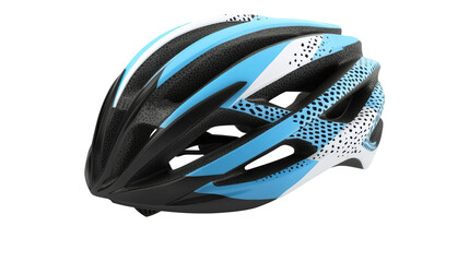 Fototapeta premium Black and blue aerodynamic cycling helmet 