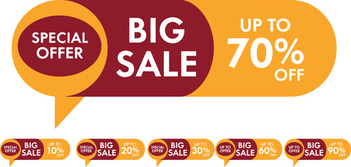 Fototapeta premium Special offer big sale with up to 70% off, perfect for promoting discounts and savings