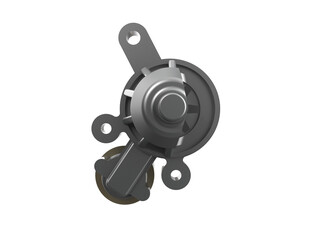 Precision 3D Model of Bendix Drive Starter Motor - High Quality Automotive Electrical Component Representation for Internal Combustion Engine Ignition and Power Transmission, Isolated Studio Shot.